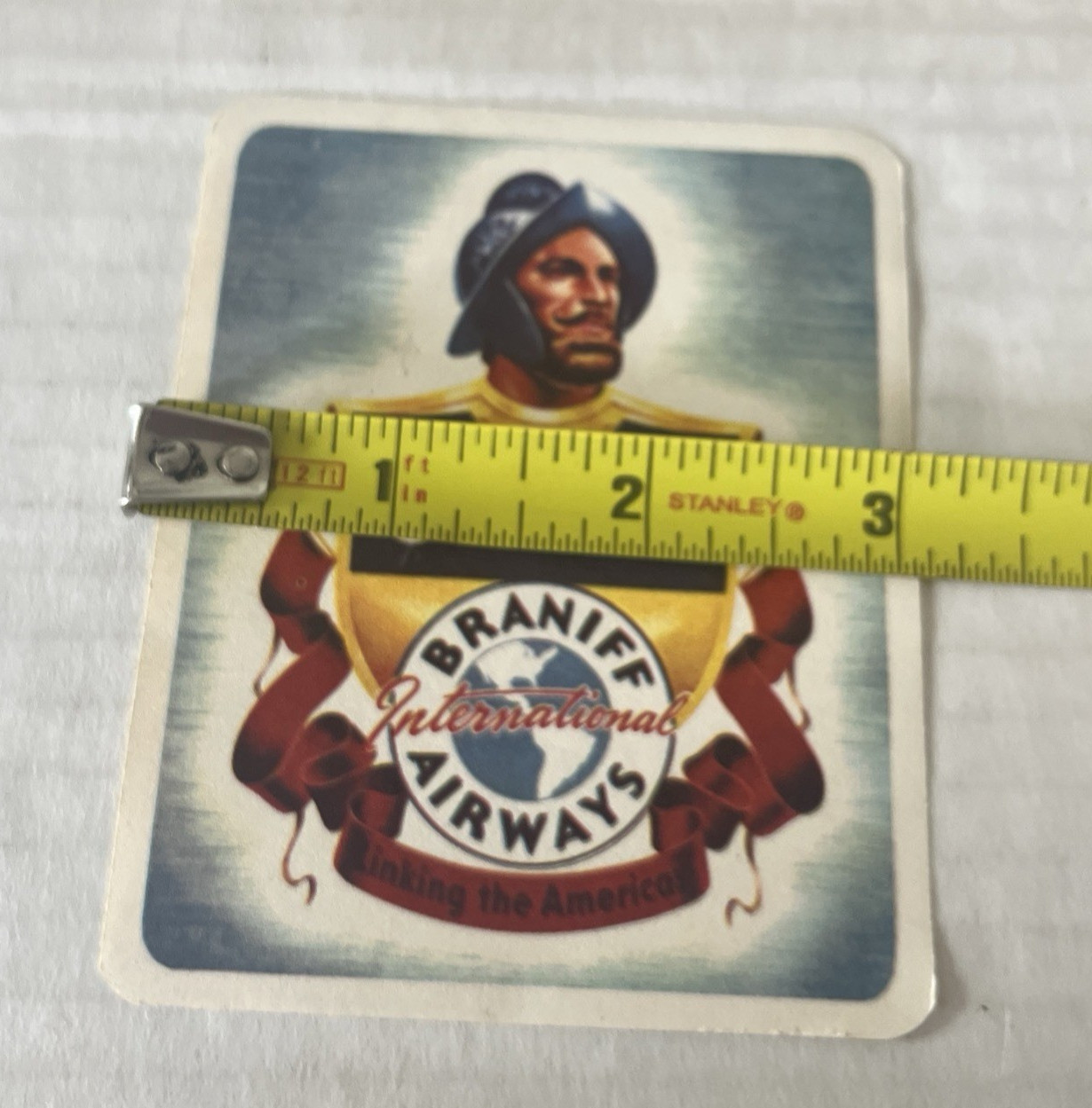 Braniff International Airways Conquistador Luggage Label c1955