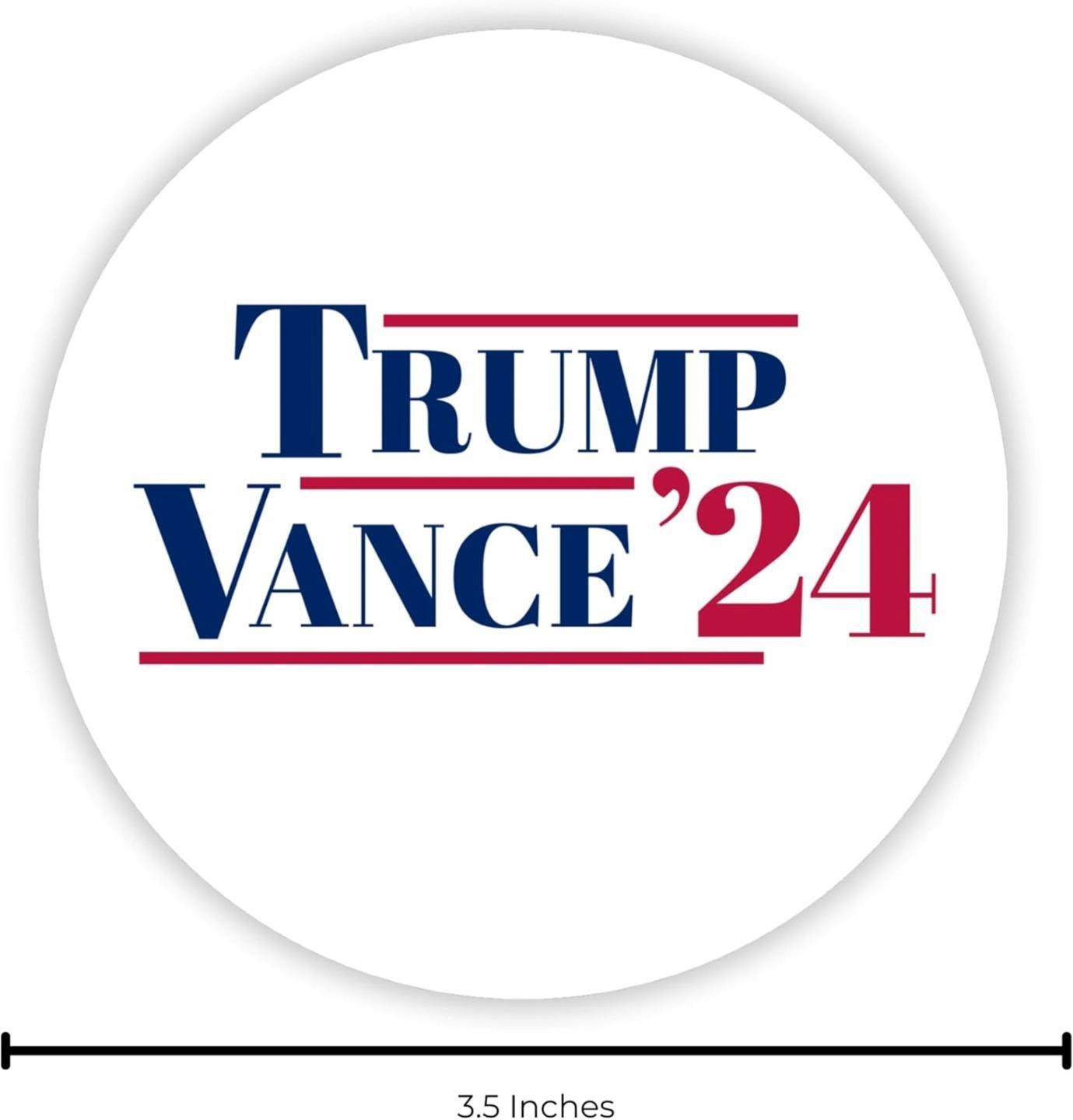 Mini White Vintage Trump Vance 2024 Campaign Car Magnet 3-1/2 Inch Pack of 5