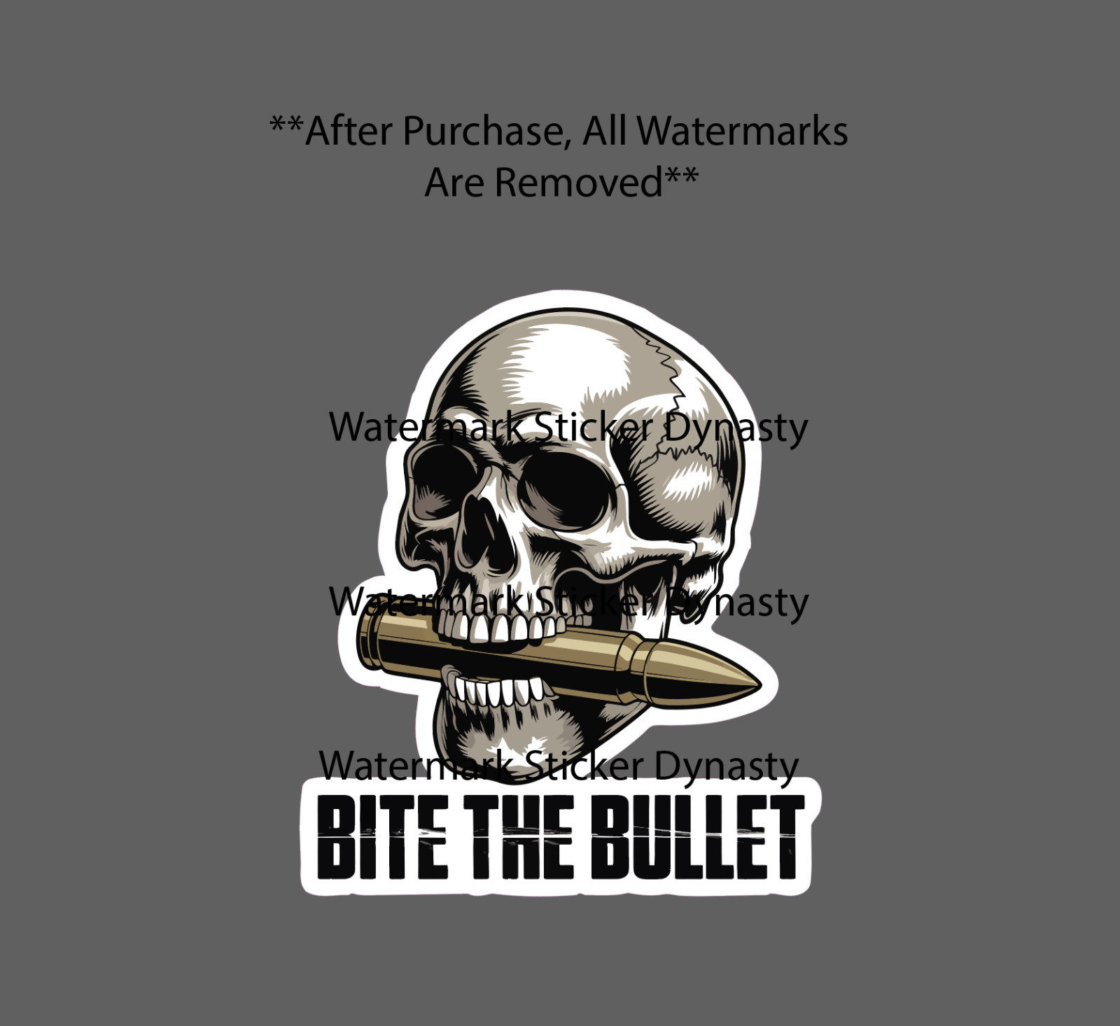 Bite The Bullet Sticker Waterproof Decal Skull Skeleton Bones 2A Rifle Gift NEW