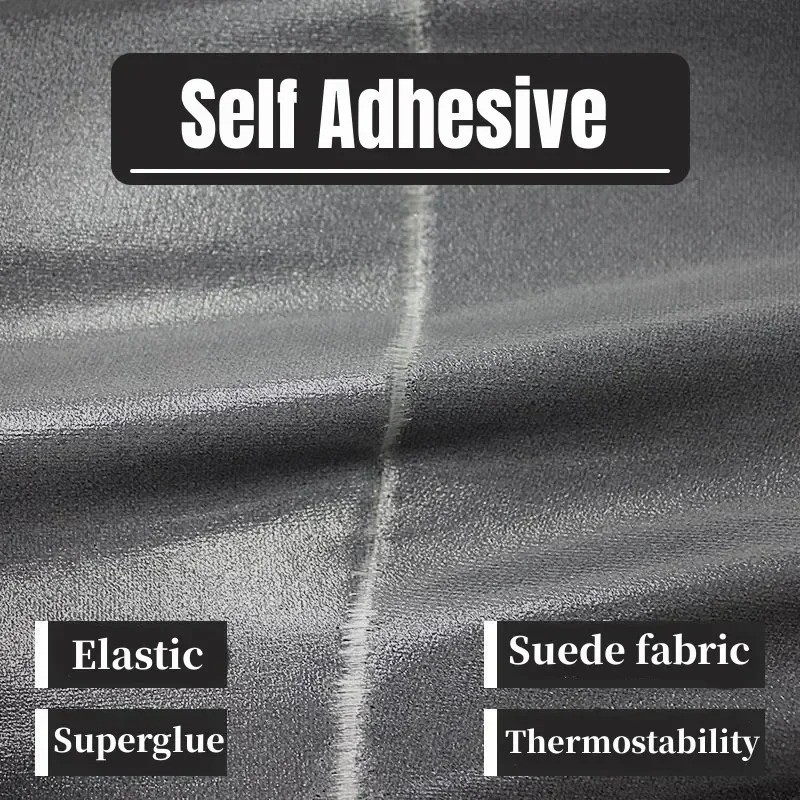 Suede Wrap Velvet Self-Adhesive Fabric Black DIY Film Car Interior Trim 50x150cm