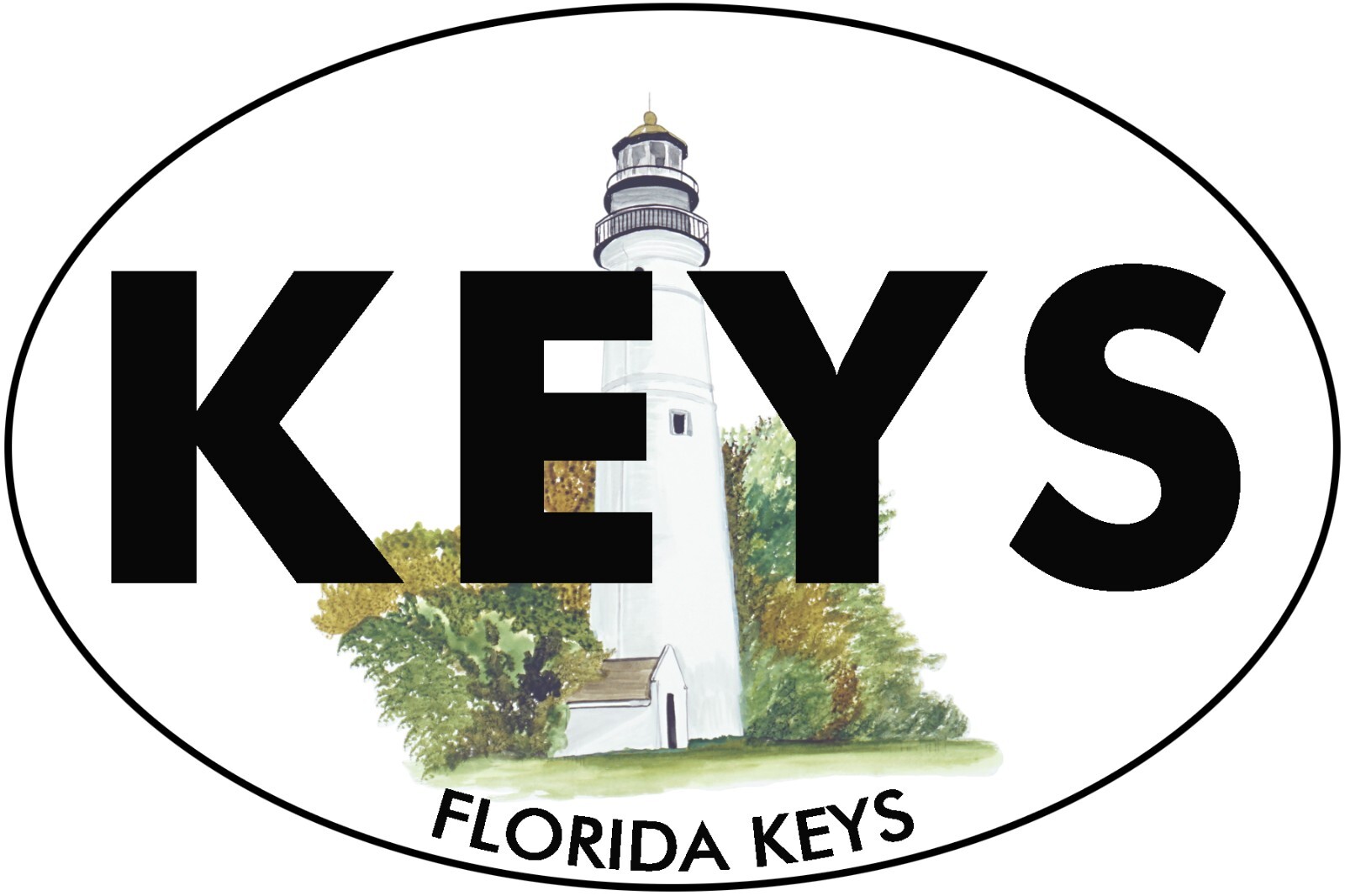 KEYS Florida Keys Lighthouse Oval High Quality Vinyl Decal Sticker
