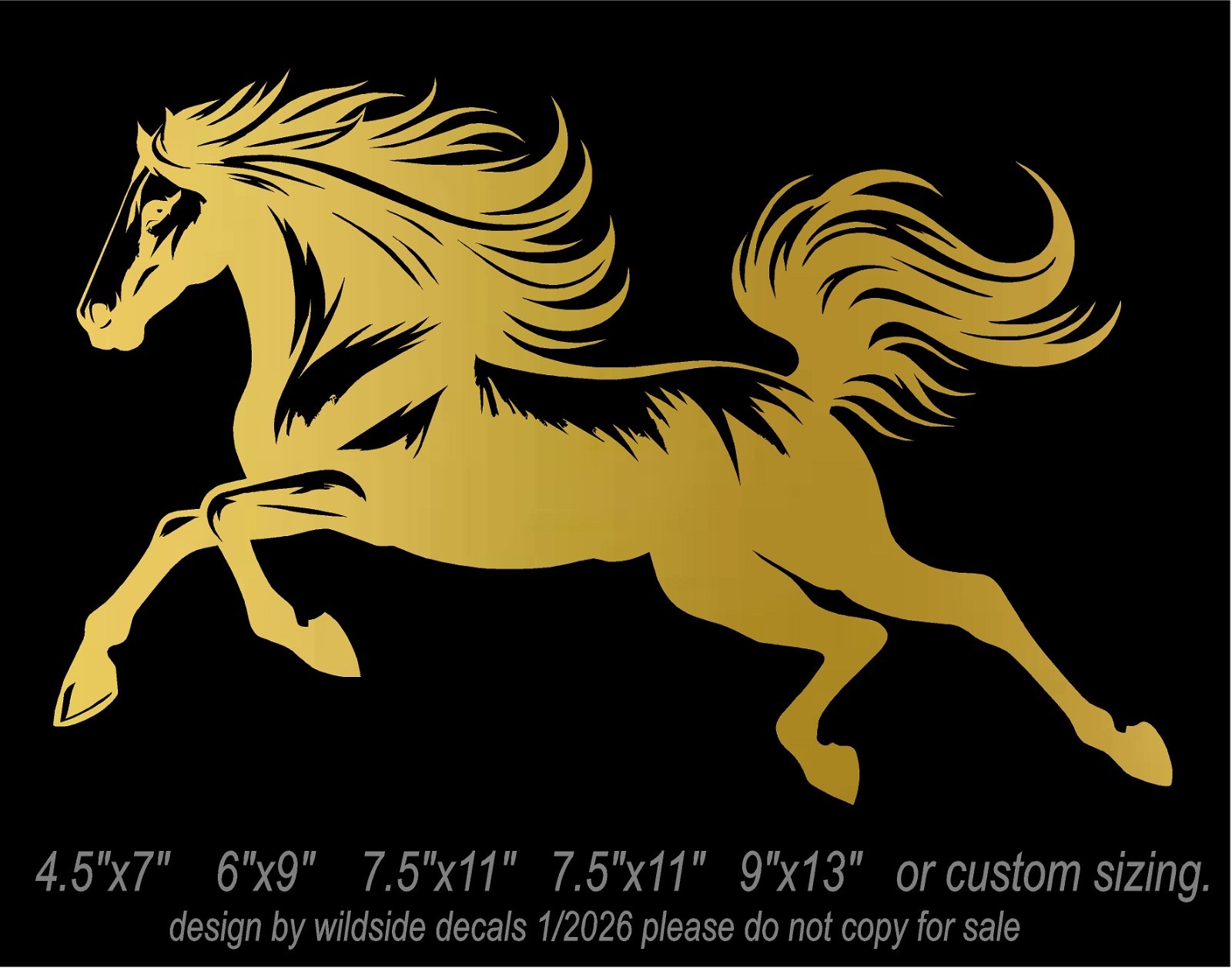 Running Stallion Horse Vinyl Decal car window horse trailer sticker