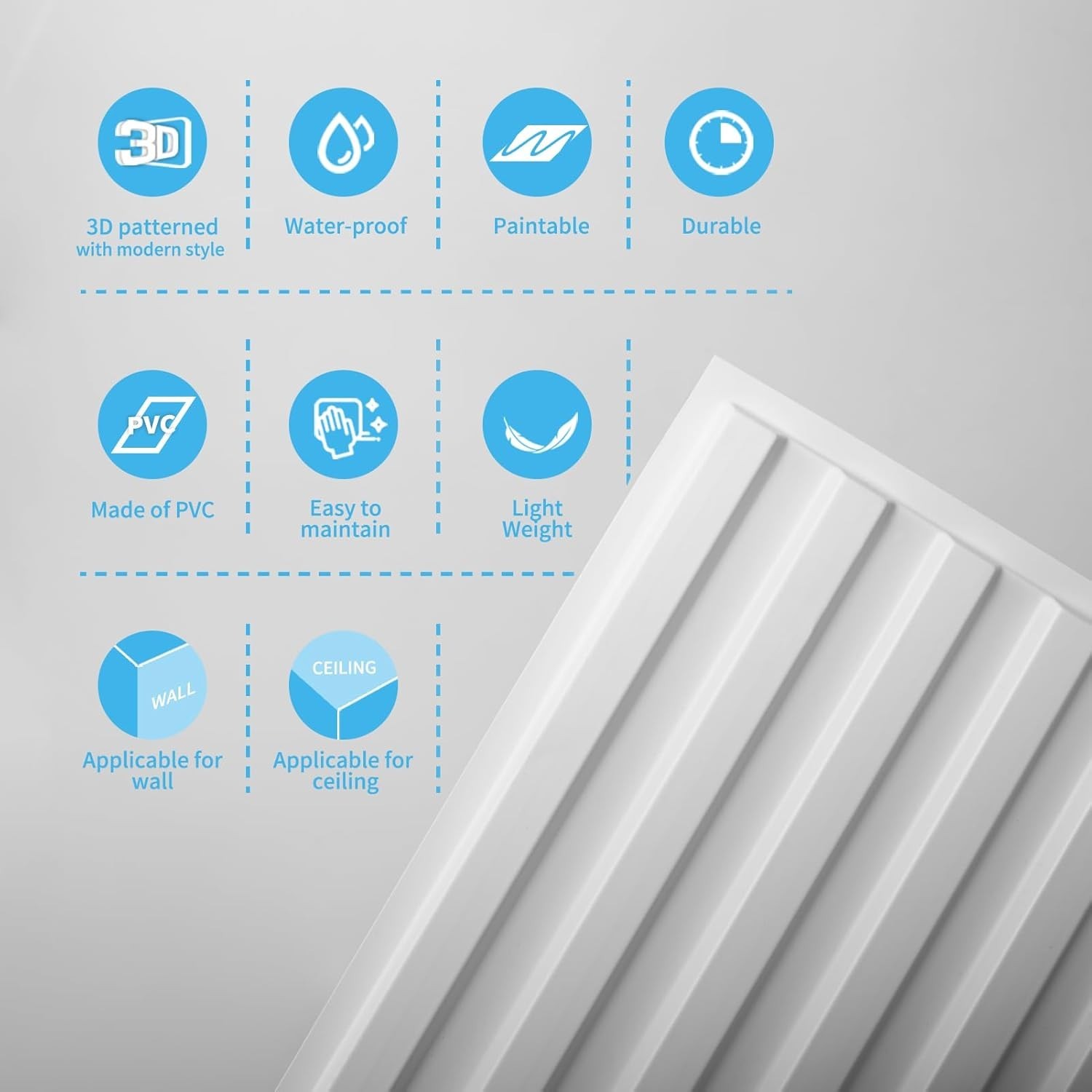12-Pack Slat Design 3D Wall Panels for Interior Wall Decor, 2×4 FT PVC Decora…