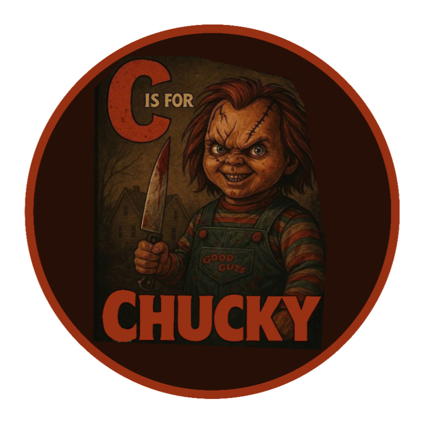 Halloween – "C" For Chucky – 4" Decal Vehicle Cooler Laptop Decor Frame Bucket