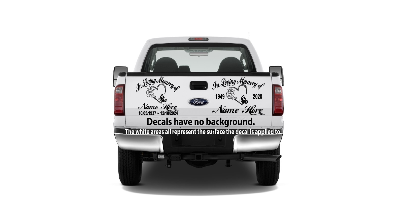 In Loving Memory Decal Heart Flower Butterfly Floral Car Window Vinyl Sticker 05