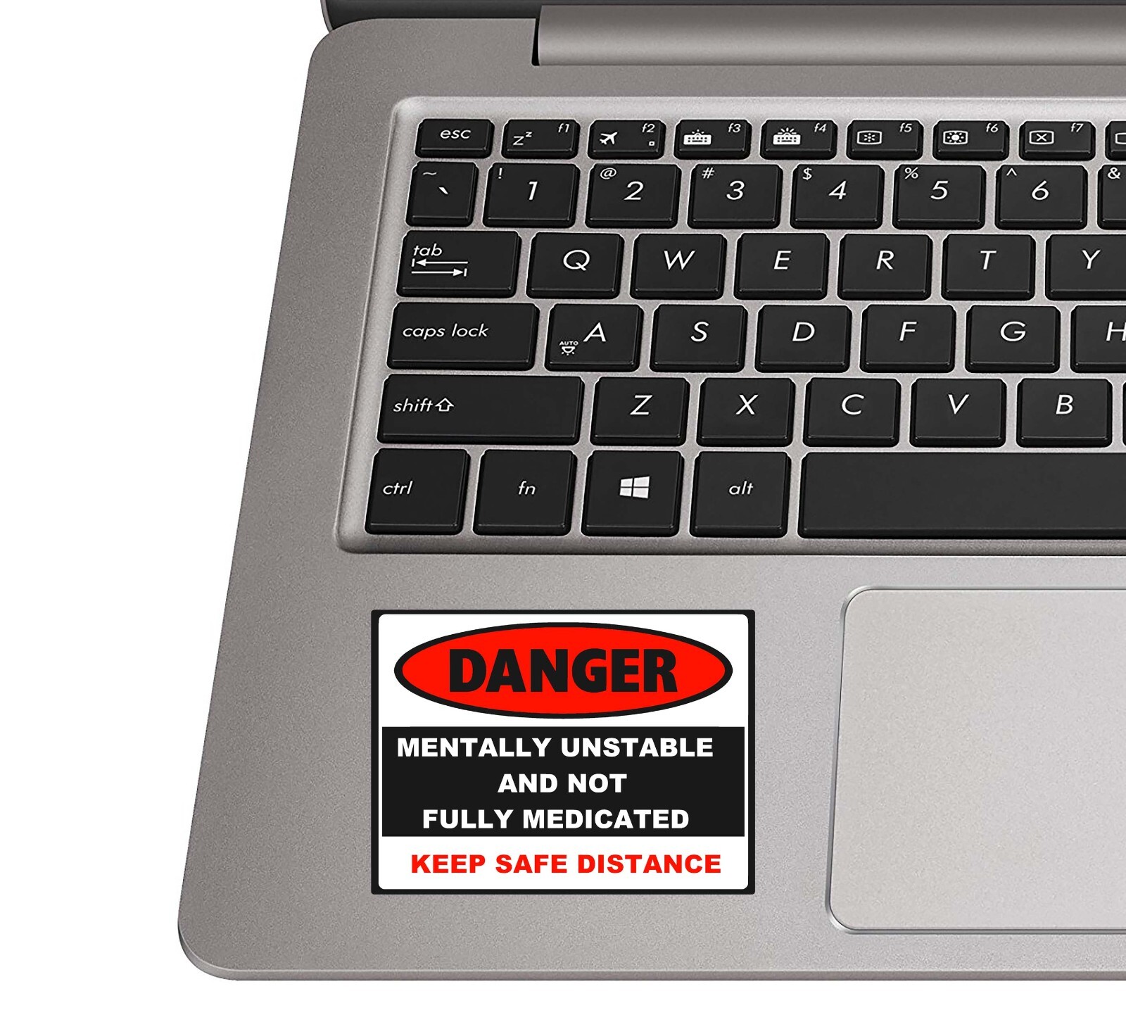 Collectible Decals Danger Mentally Unstable Vinyl Sticker for Laptops Car Window