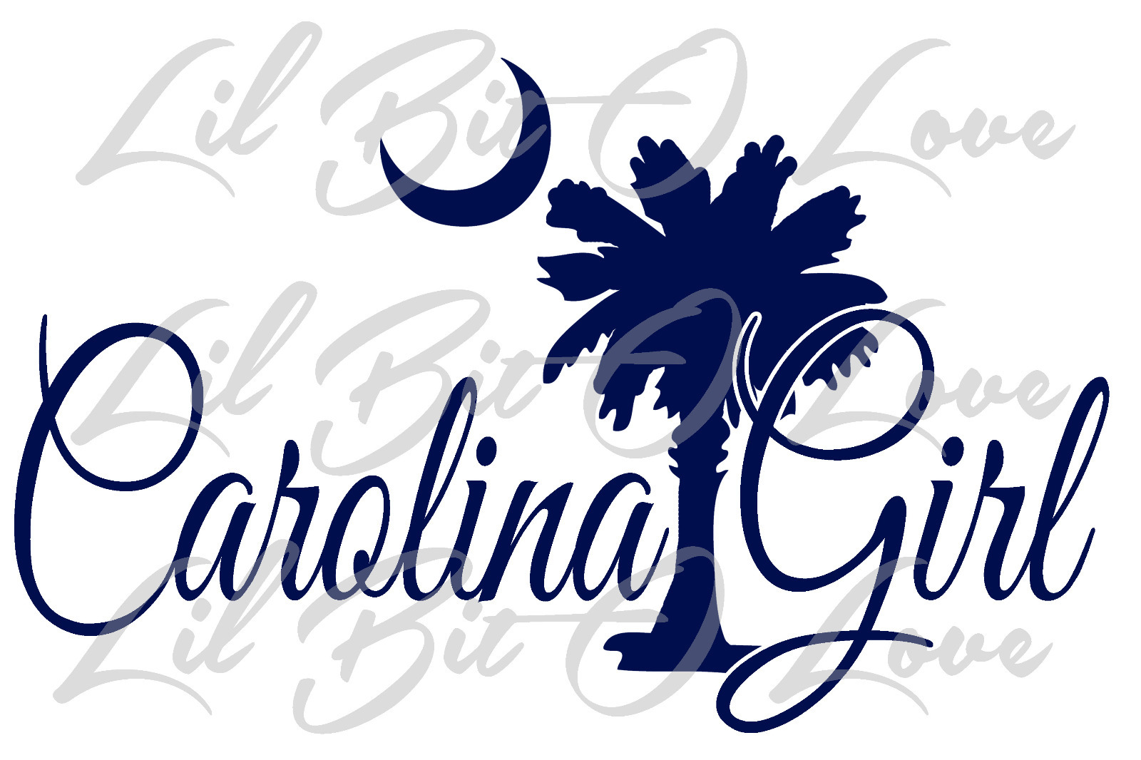 Palmetto & Moon Carolina Girl Vinyl Decal Sticker Palm Tree Car Auto Vehicle