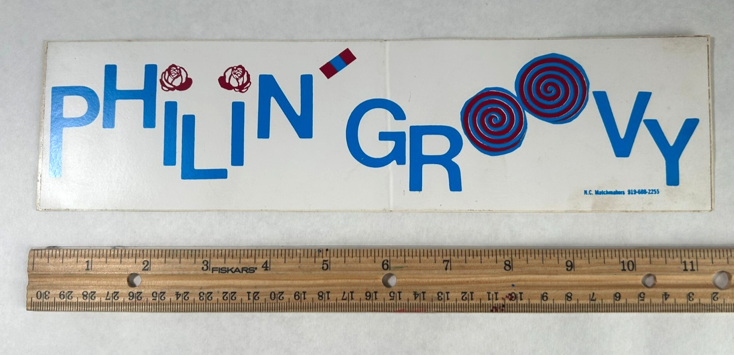 Vintage Grateful Dead "Philin Groovy" Bumper Sticker