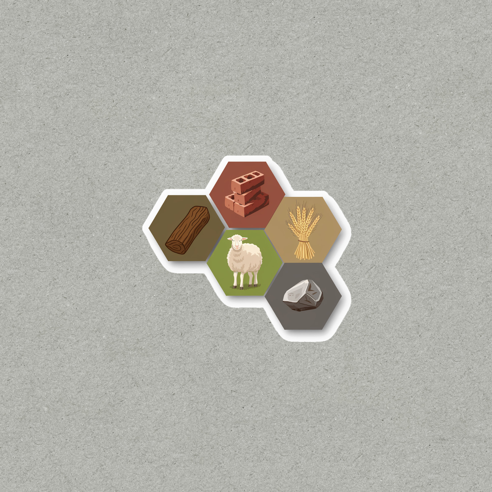 Resource Tile Sticker Pack – Brick, Sheep, Wood, Stone for Settlers of Catan #55