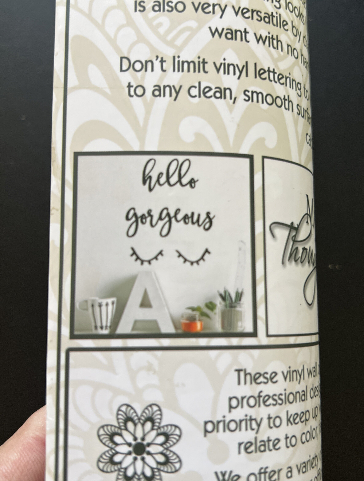 Hello Gorgeous Vinyl Lettering Wall Art for semi-smooth surface, Easy install