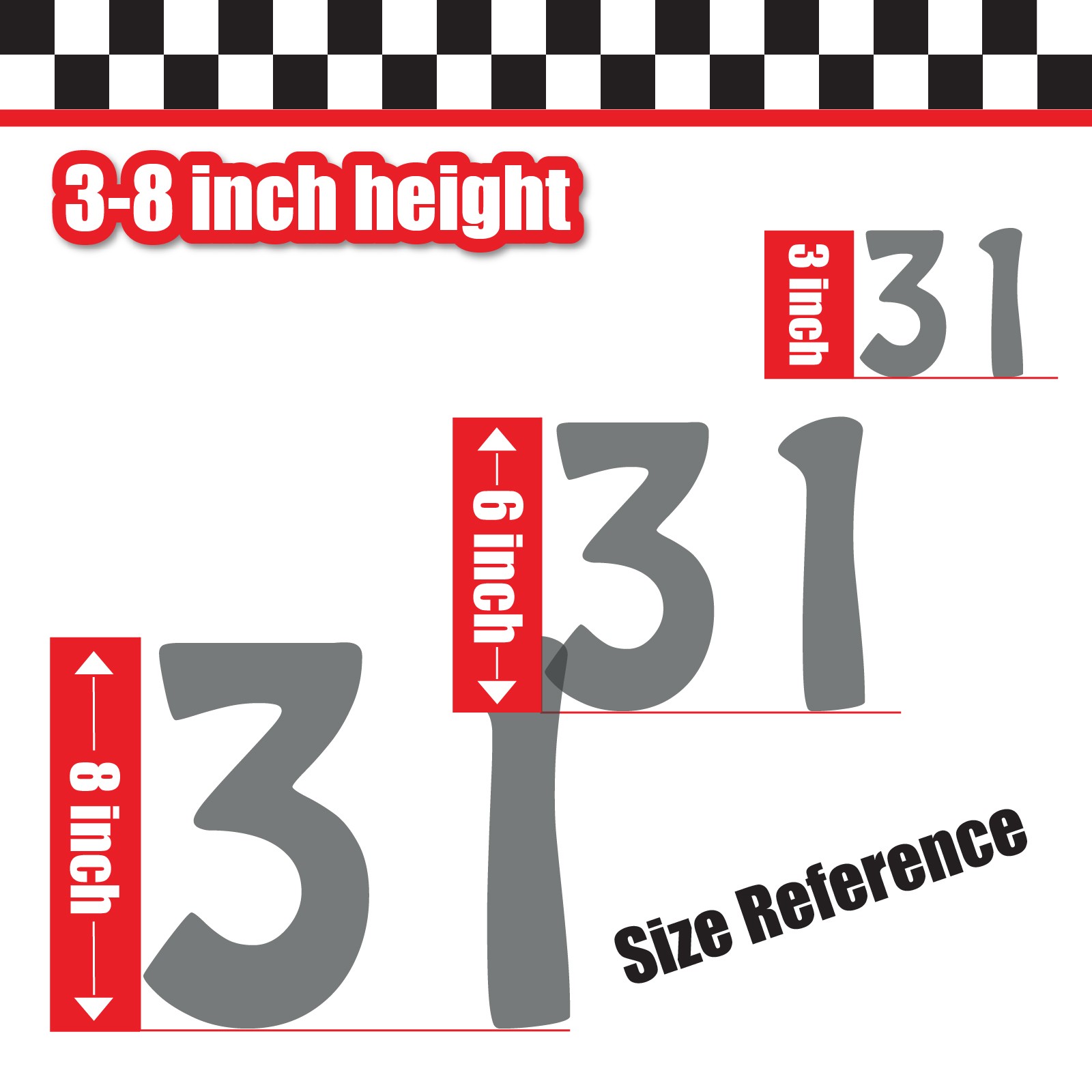 3x 3 Digit Custom Single Number Stickers Decal Locker Door Mailbox Boffo SSi