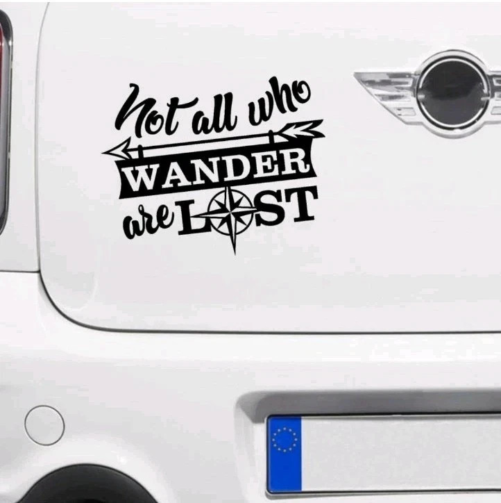 2 pack Not All Those Who Wander are Lost Stickers Decals, 5.5×7 Inches