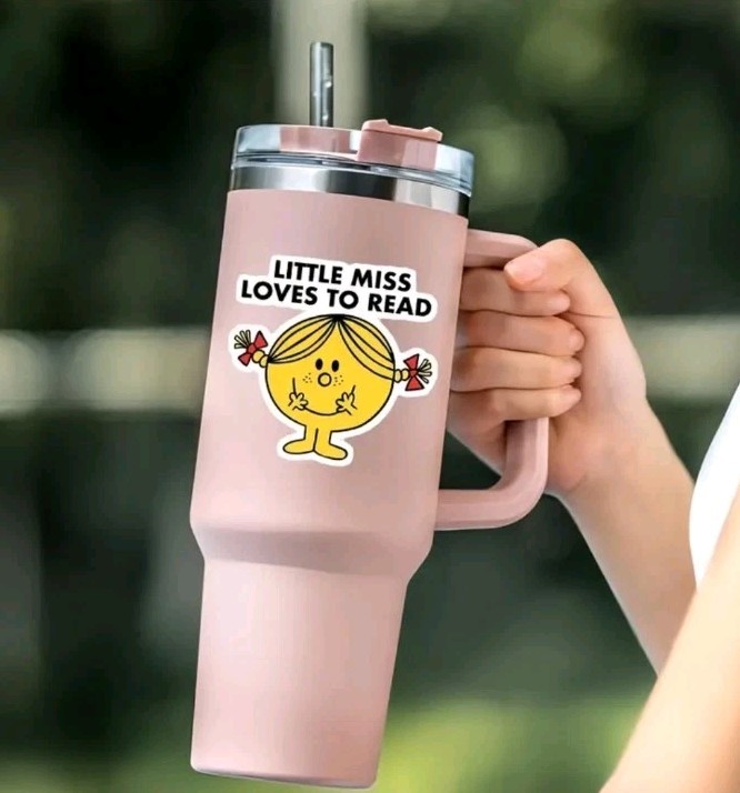 Little Miss Loves To Read Sticker Decal Window Car Cup Bottle Laptop Book Door