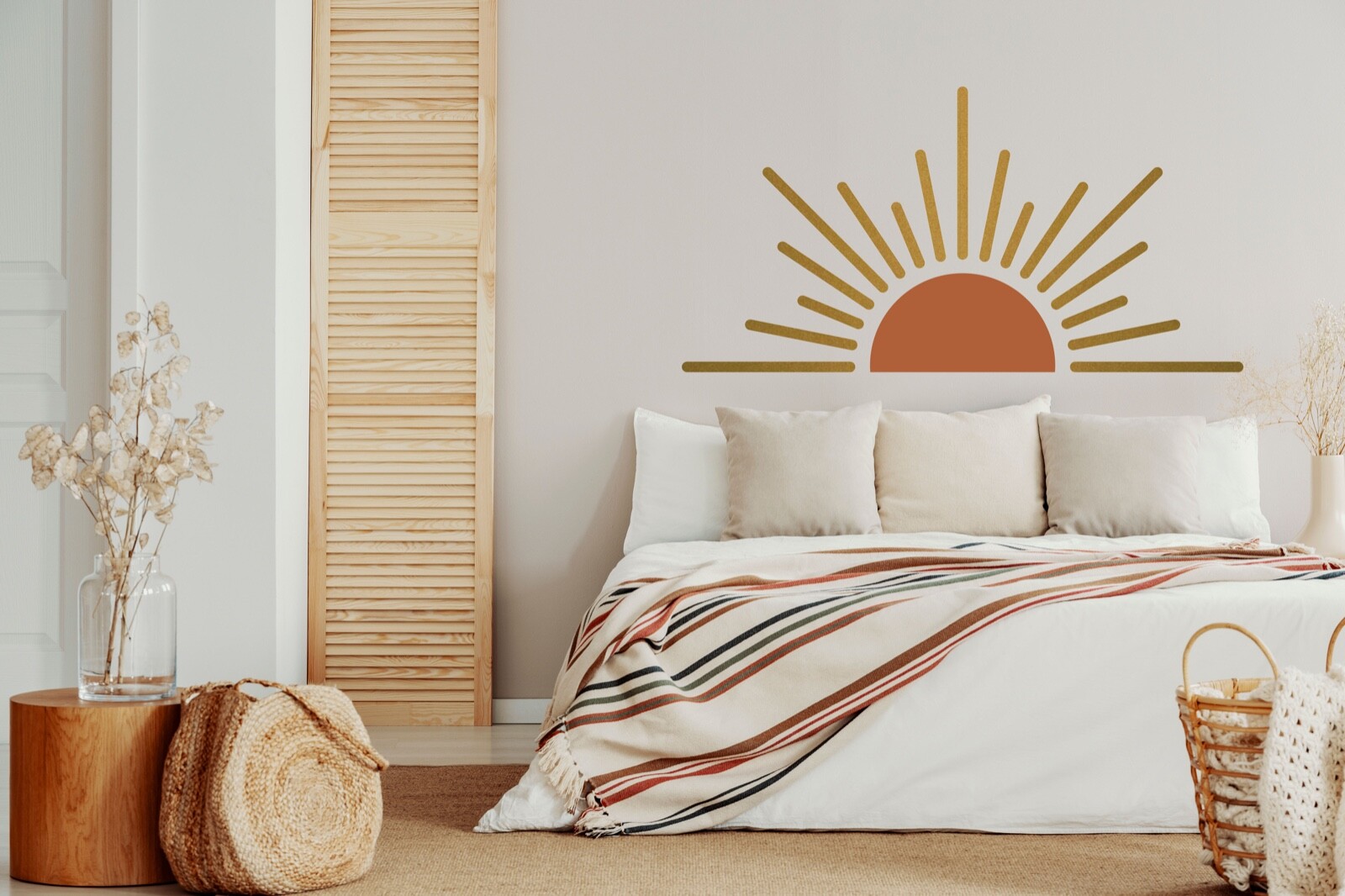 Sun Wall Decal, Sunrise Decal, Boho Decal, Sunshine Wall Decor, Sun Nursery