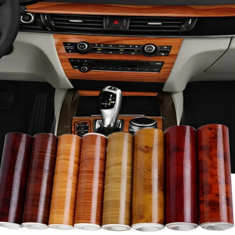 High Gloss Wood Grain Vinyl for Car Interior Furniture Countertop Wrap Sticker