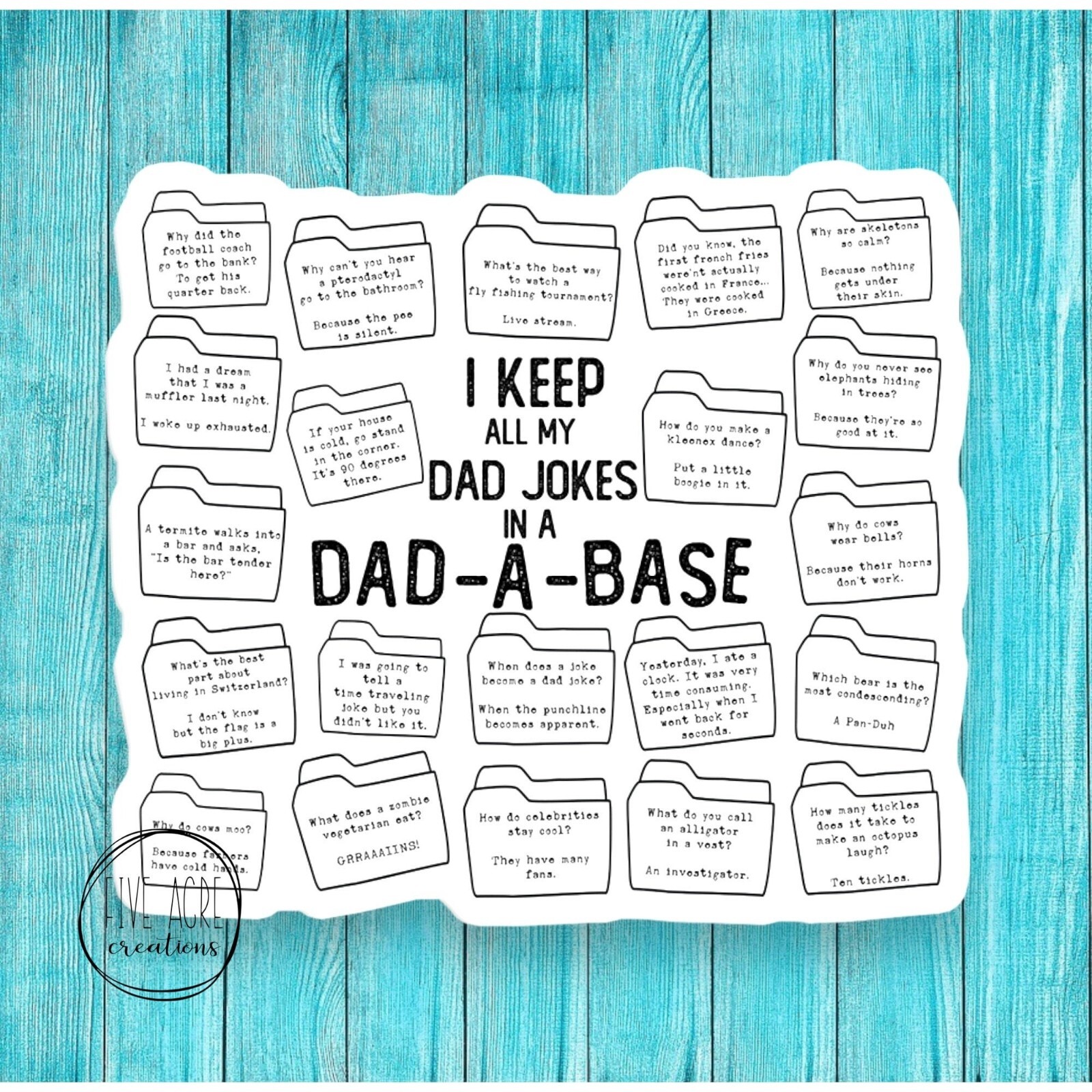 I Keep My Jokes In A Dad-A-Base | Dad Jokes Decal | Funny Sassy Sticker