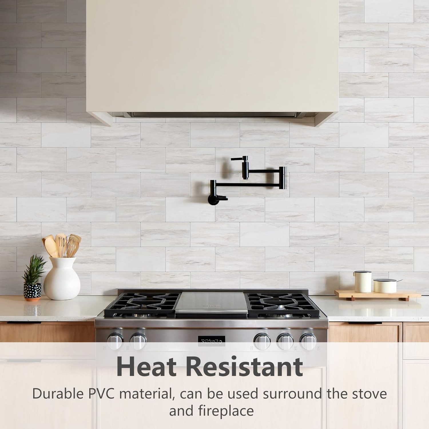 Glossy Light Brown Peel and Stick Subway Tile Backsplash – 10 Sheets Self-Adhesi