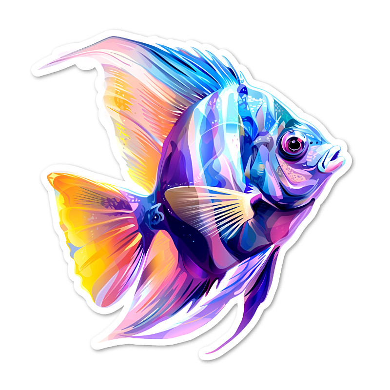 Tropical Fish, Sealife, Vinyl Sticker, Water Resistant, Indoor Use, 2 Sizes