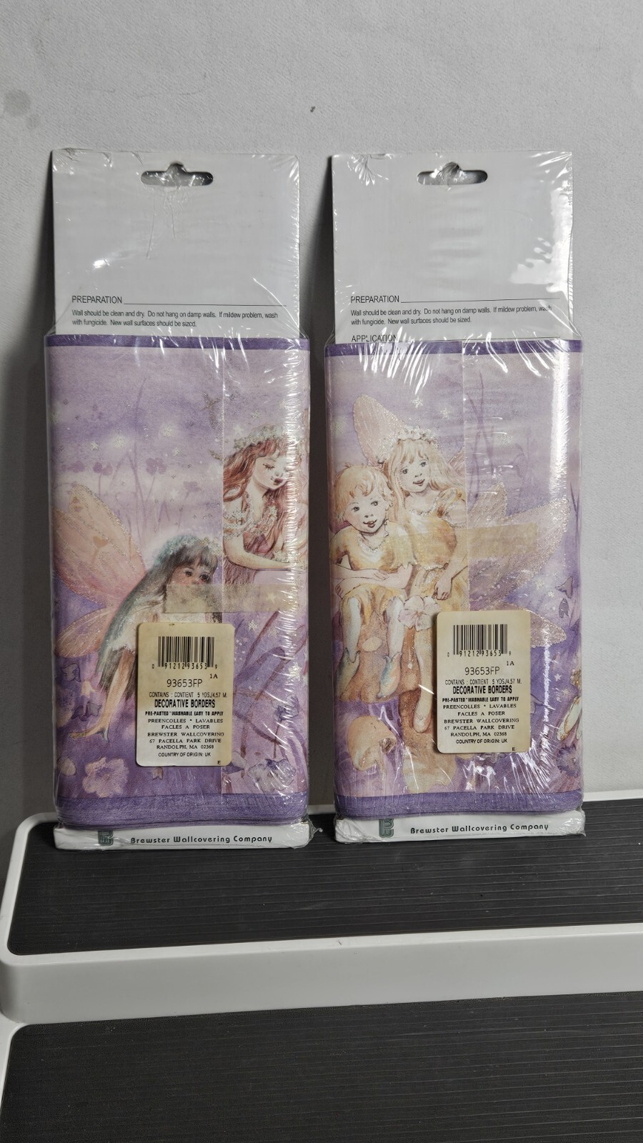 (2) Vintage Designer Showcase Fairy Decorative Border 93653FP 5 Yards Each NOS