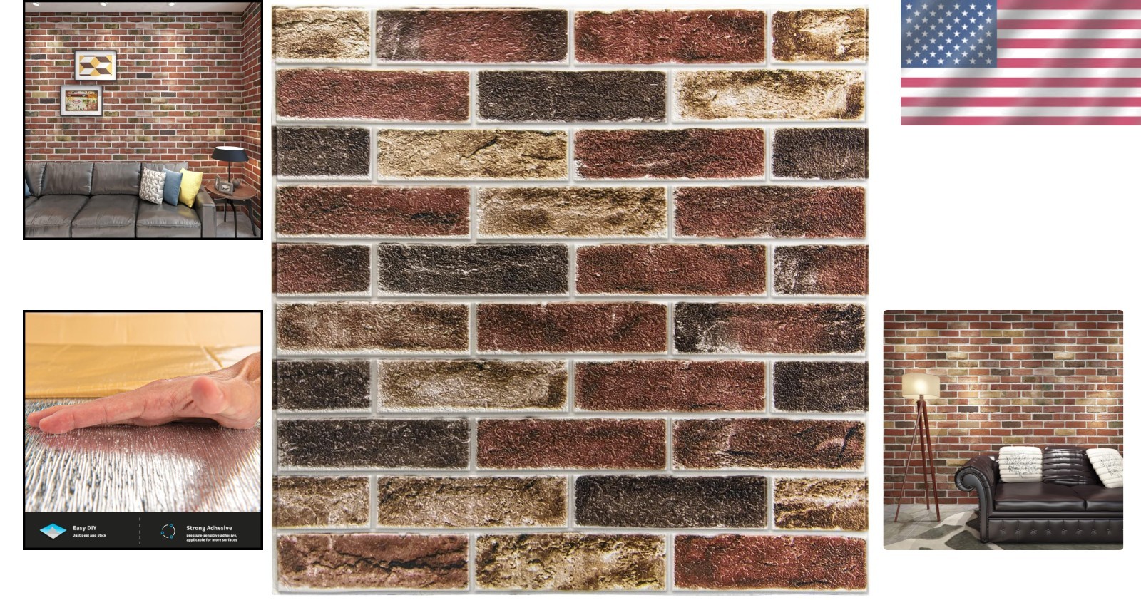 Self Adhesive Waterproof Foam Wallpaper x10