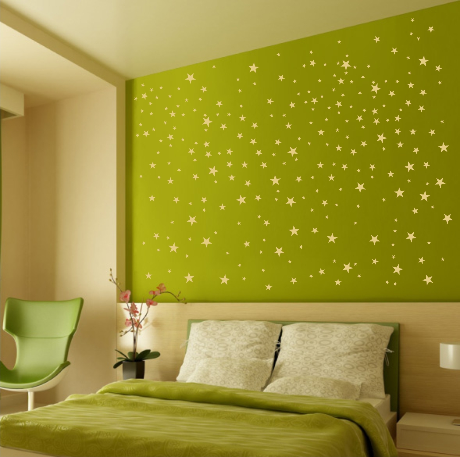 Wall Vinyl / FALLING STARS / Removable Gold Decals / DIY family art project