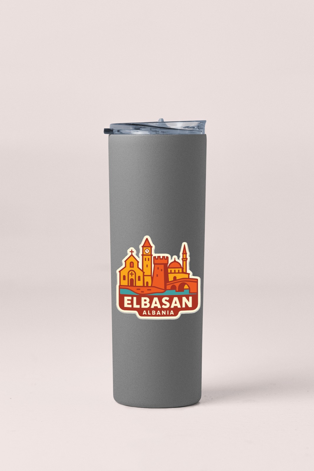 Elbasan Albania Sticker Decal Vinyl Die-Cut City Skyline Landmark Design