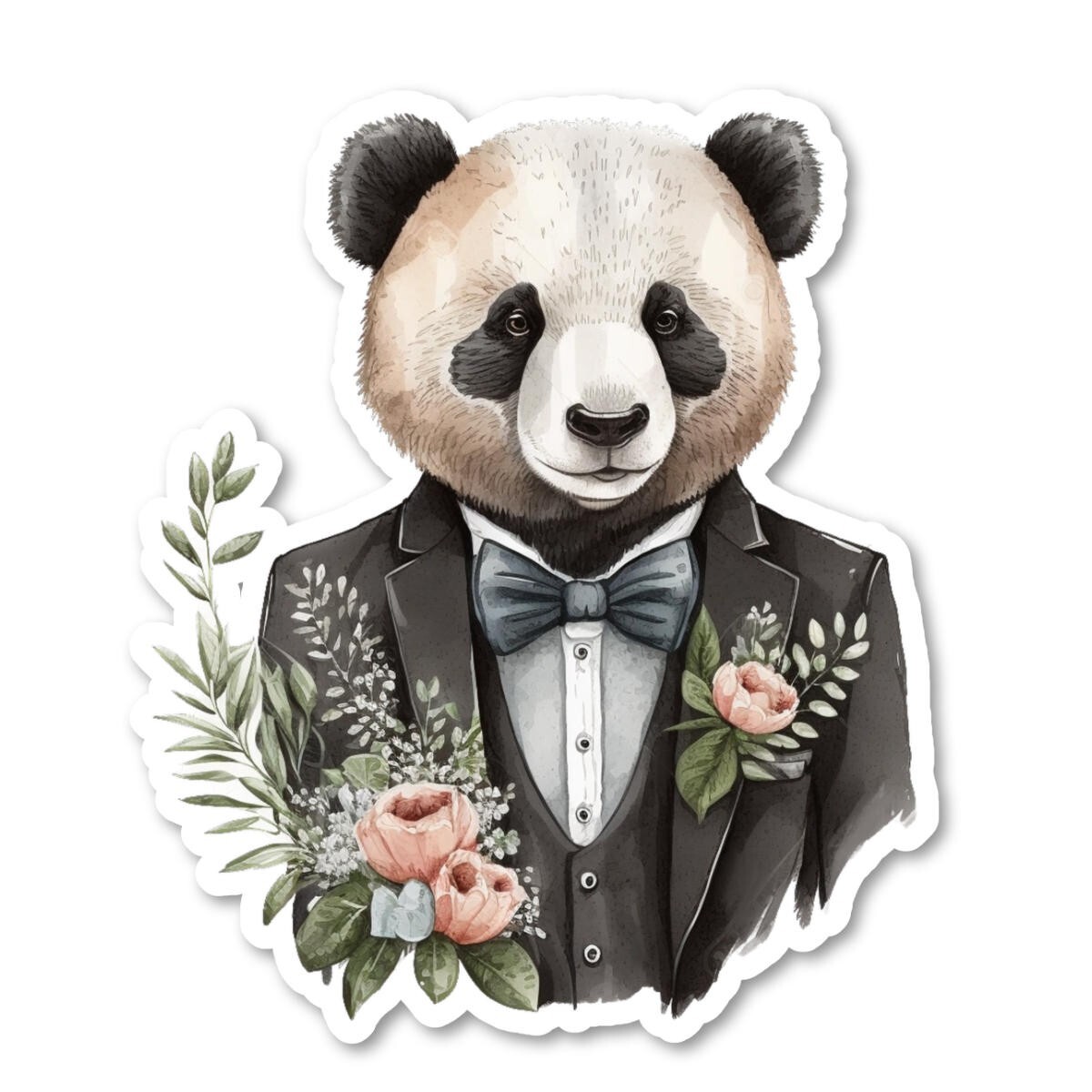Panda Vinyl Sticker, Water Resistant, Water Bottle, Laptop, Indoor use, 2 sizes