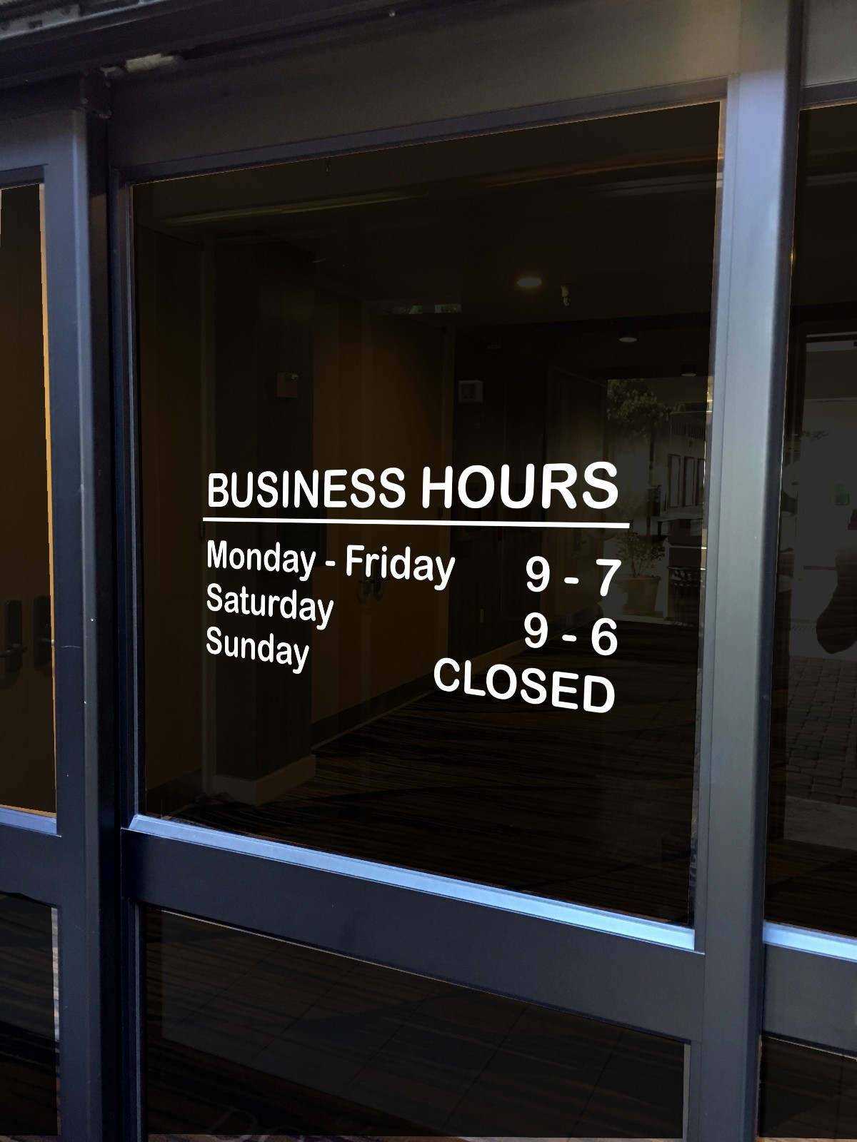 Custom Made Store Business Hours Vinyl Window Decal Sticker Sign Glass Door