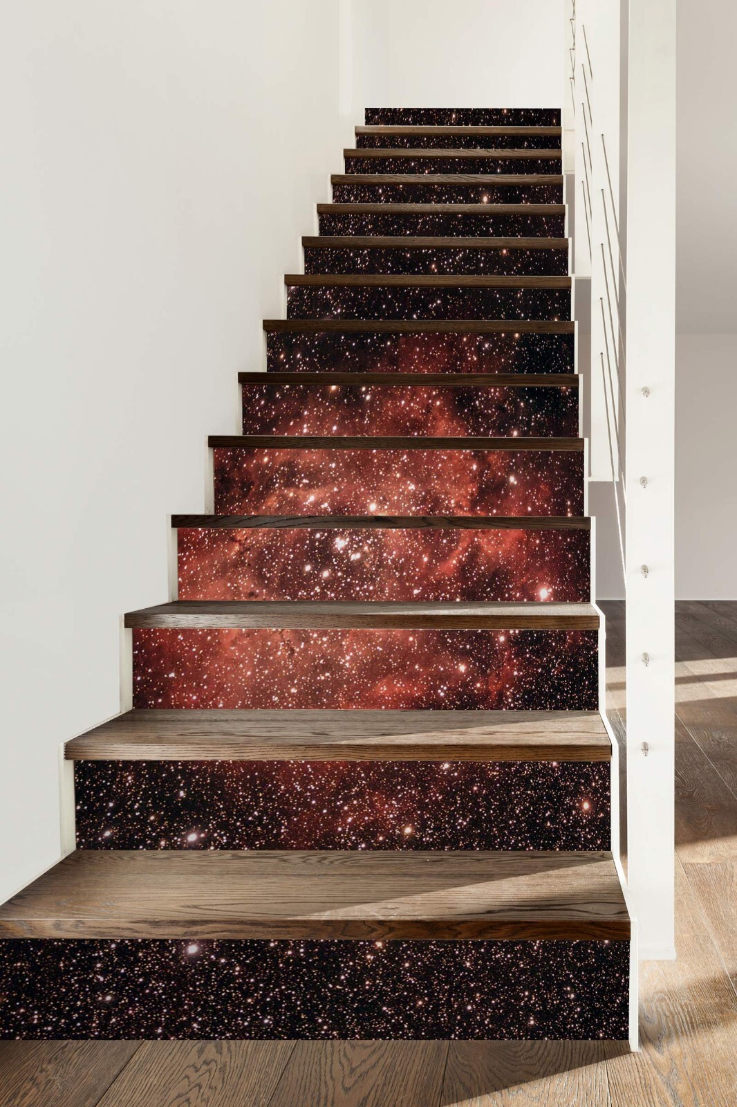 3D Red Starry ZHU619 Stairs Risers Decoration Photo Mural Vinyl Wallpaper Amy