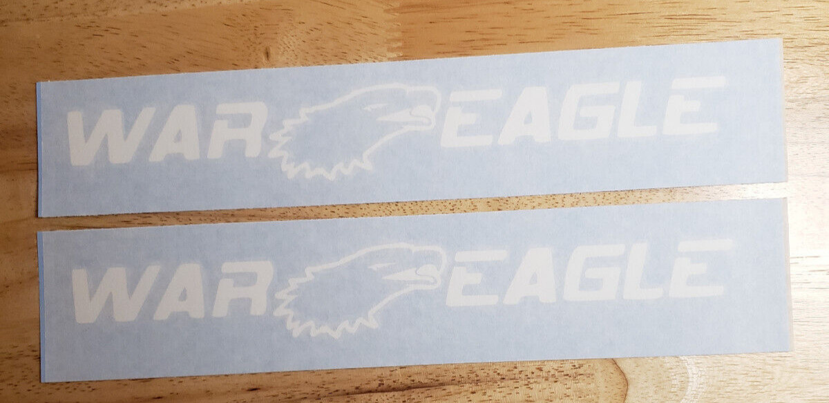 War Eagle Boat Decals Stickers Gloss White 22.5" (2) FAST USA
