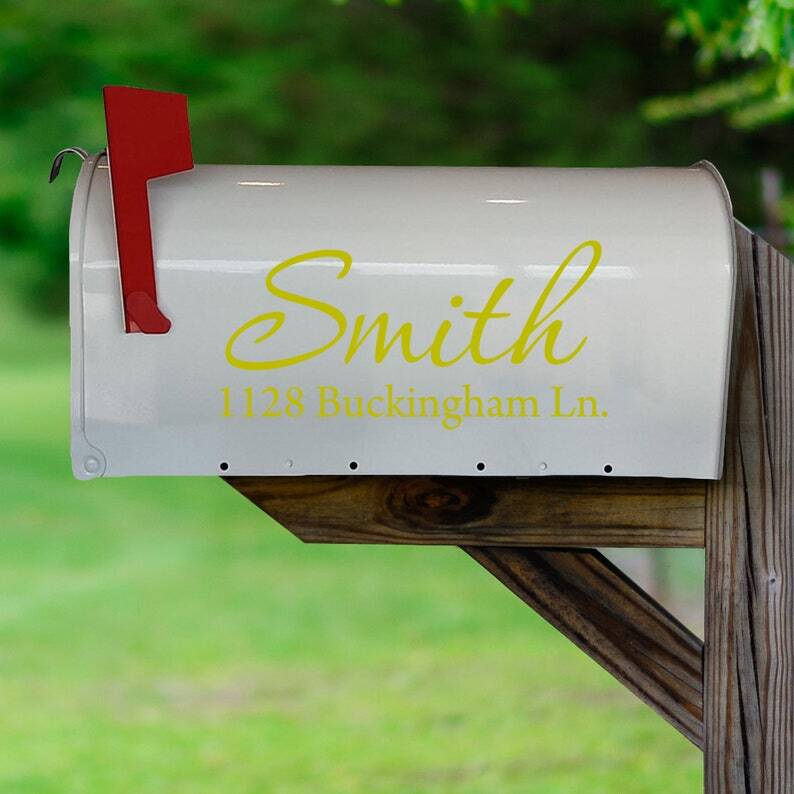 Personalized Mailbox Decals with Family Name and Address – CMB1