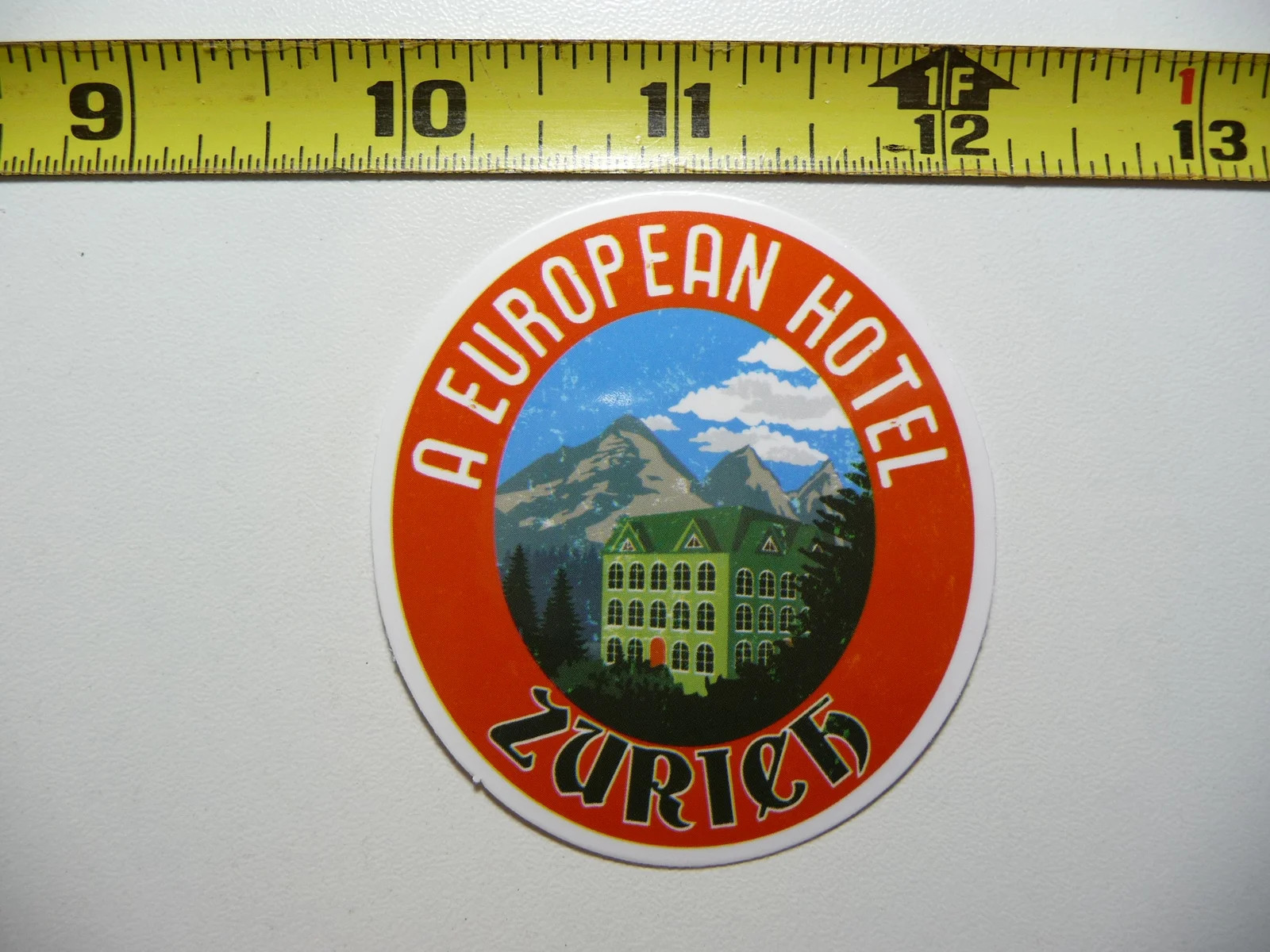 HOTEL ZURICH SWITZERLAND SMALL STICKER DECAL TRAVEL VACATION ON HOLIDAY