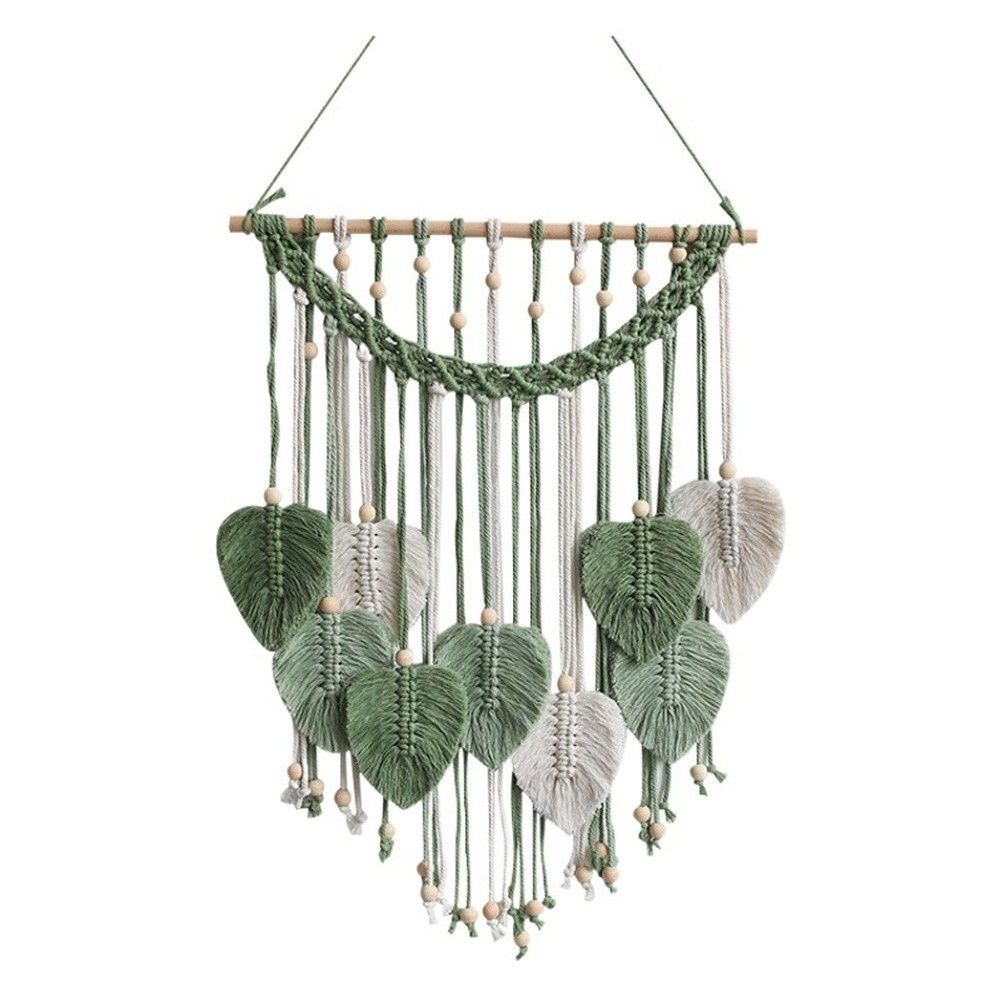 for Nordic Style Leaf Tapestry 50x70CM Hand Woven Cotton Wall Hanging Decor