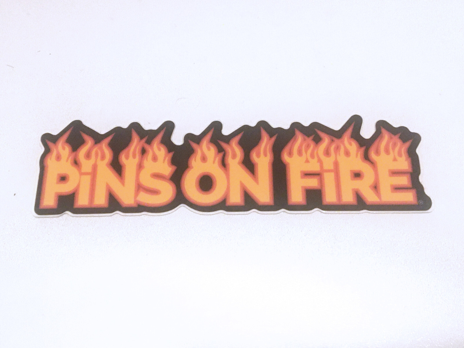 PinsOnFire Pins On Fire Logo Sticker 5.25 x 1.5 inches