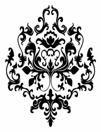 Baroque pattern decal, swirl vinyl sticker, baroque vinyl wall decal, wall art
