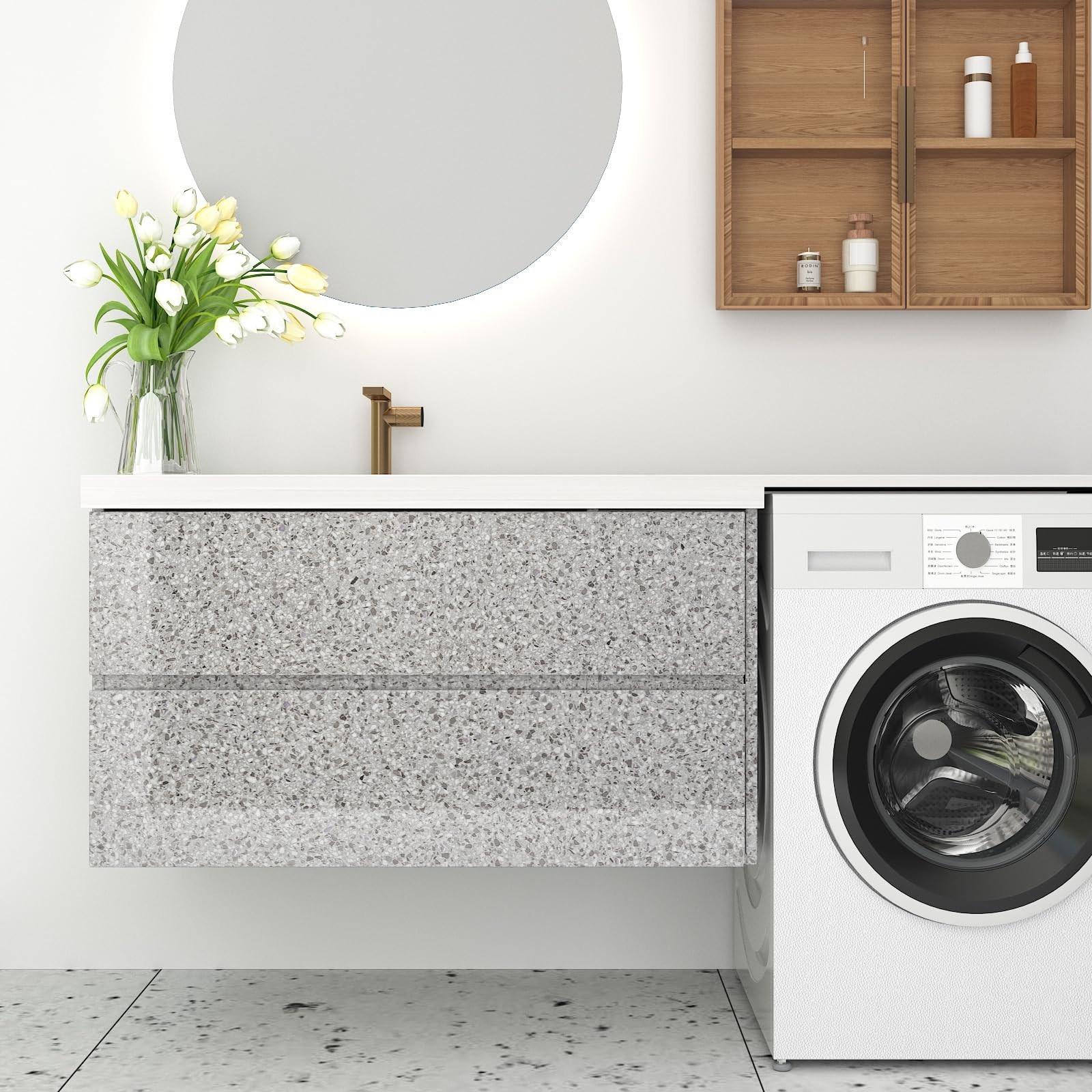Light Grey Granite Countertop Contact Paper Waterproof Glossy Marble Contact …