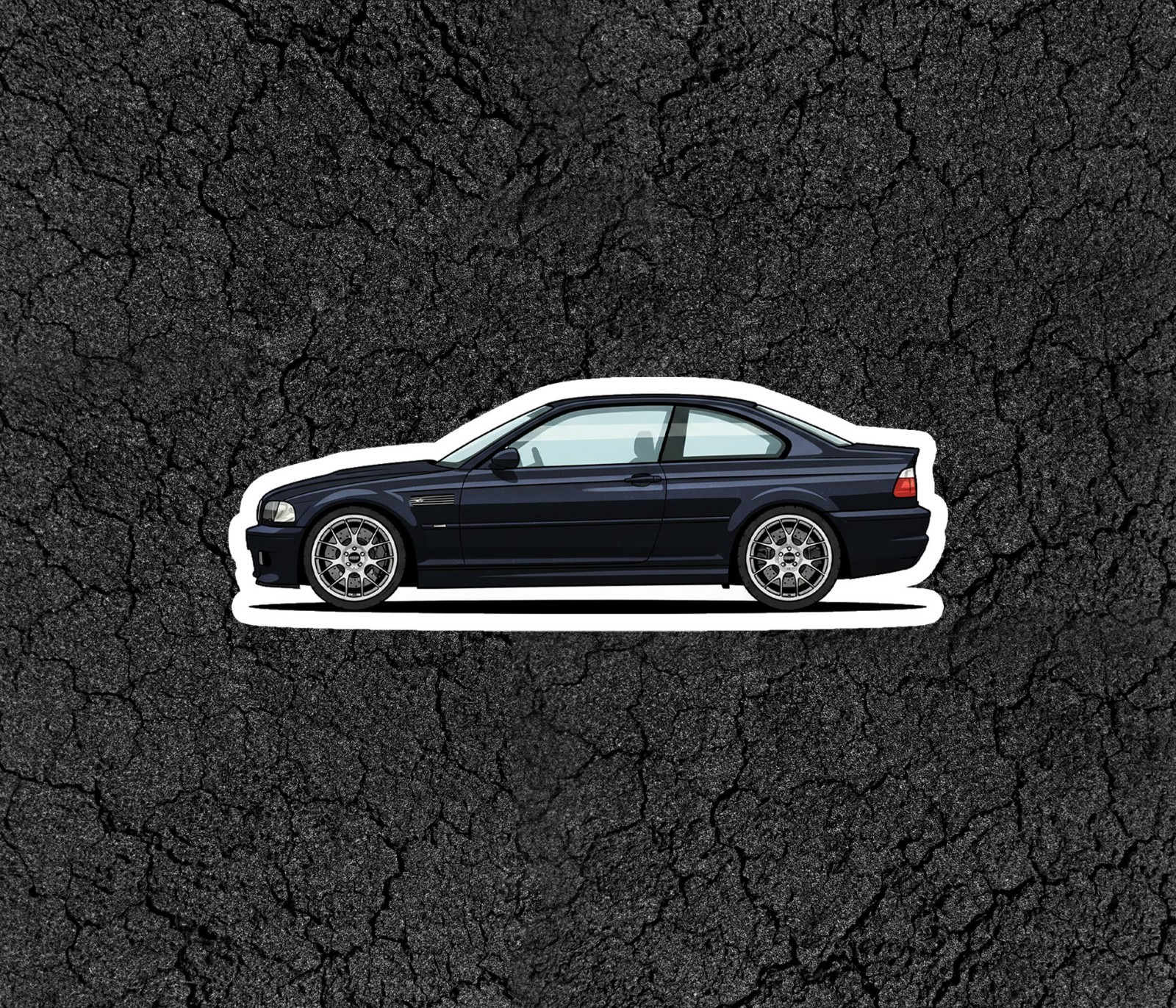 BMW M3 E46 Car Profile Sticker for Laptop, Phone Case, Book, Window, Kids etc.