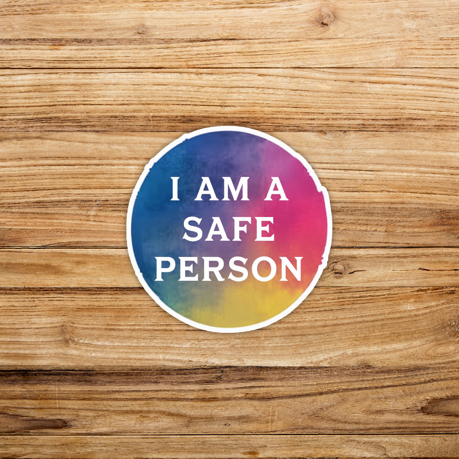 I Am a Safe Person Sticker – LGBTQ Ally Support Pride Watercolor Decal #690