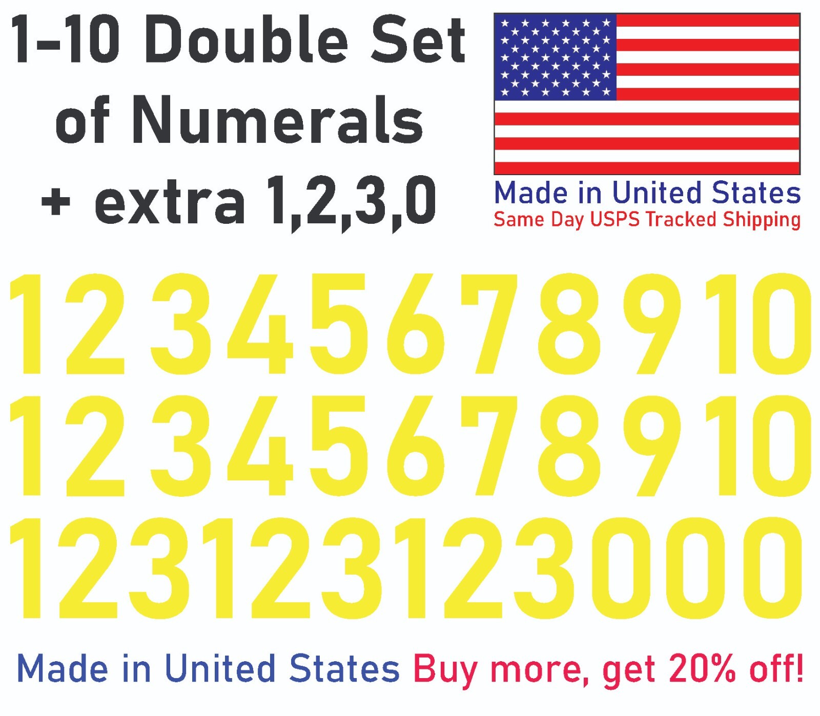 1-10 20+10 Outdoor Vinyl Decal Numbers for Mailbox, Door, Wall, Address, Locker