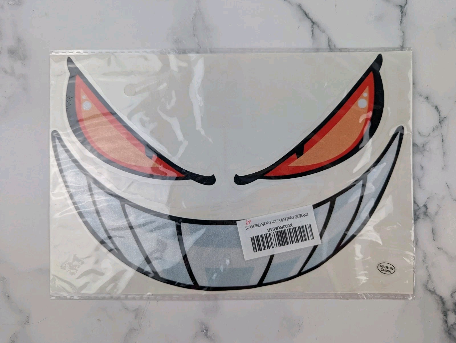 Reflective Car Decal Evil Smile Mouth Teeth Car Sticker Automotive Stickers 9×6"