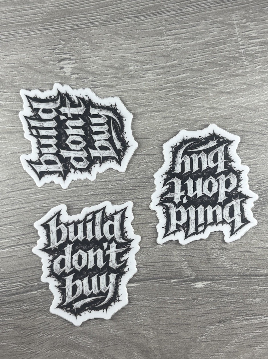 “Build Don’t Buy” Dirtbike Parts Moto Brand Sticker Packs Vinyl Waterproof (3pc)