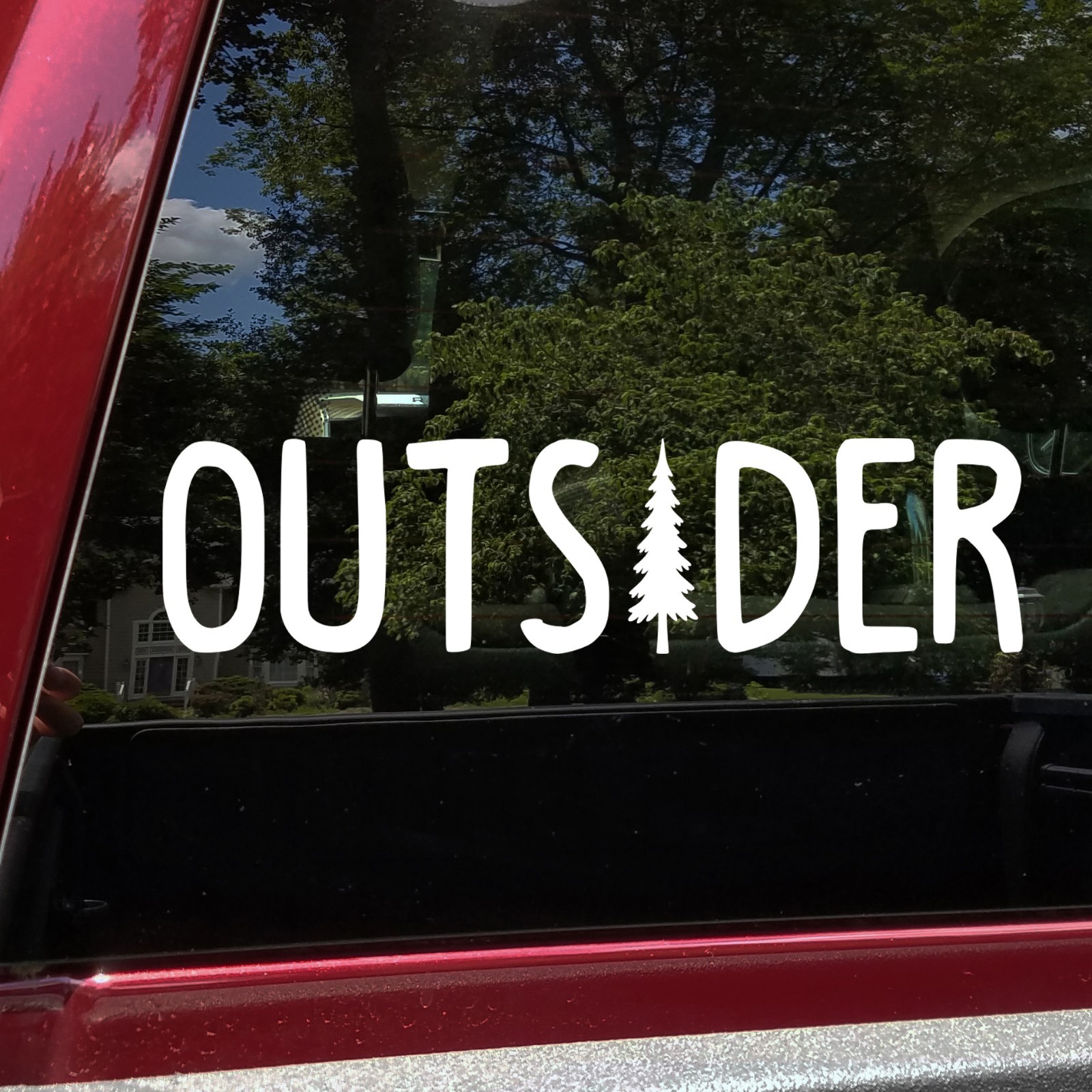 Outsider Pine Tree Vinyl Sticker Decal Camping Hiking Outdoor Nature Design Car