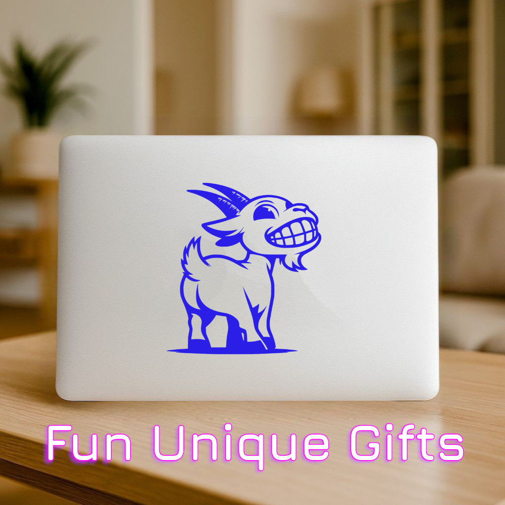 Smiling Goat Funny Vinyl Decal Sticker -Multiple Colors & Sizes- SHIPS FREE!