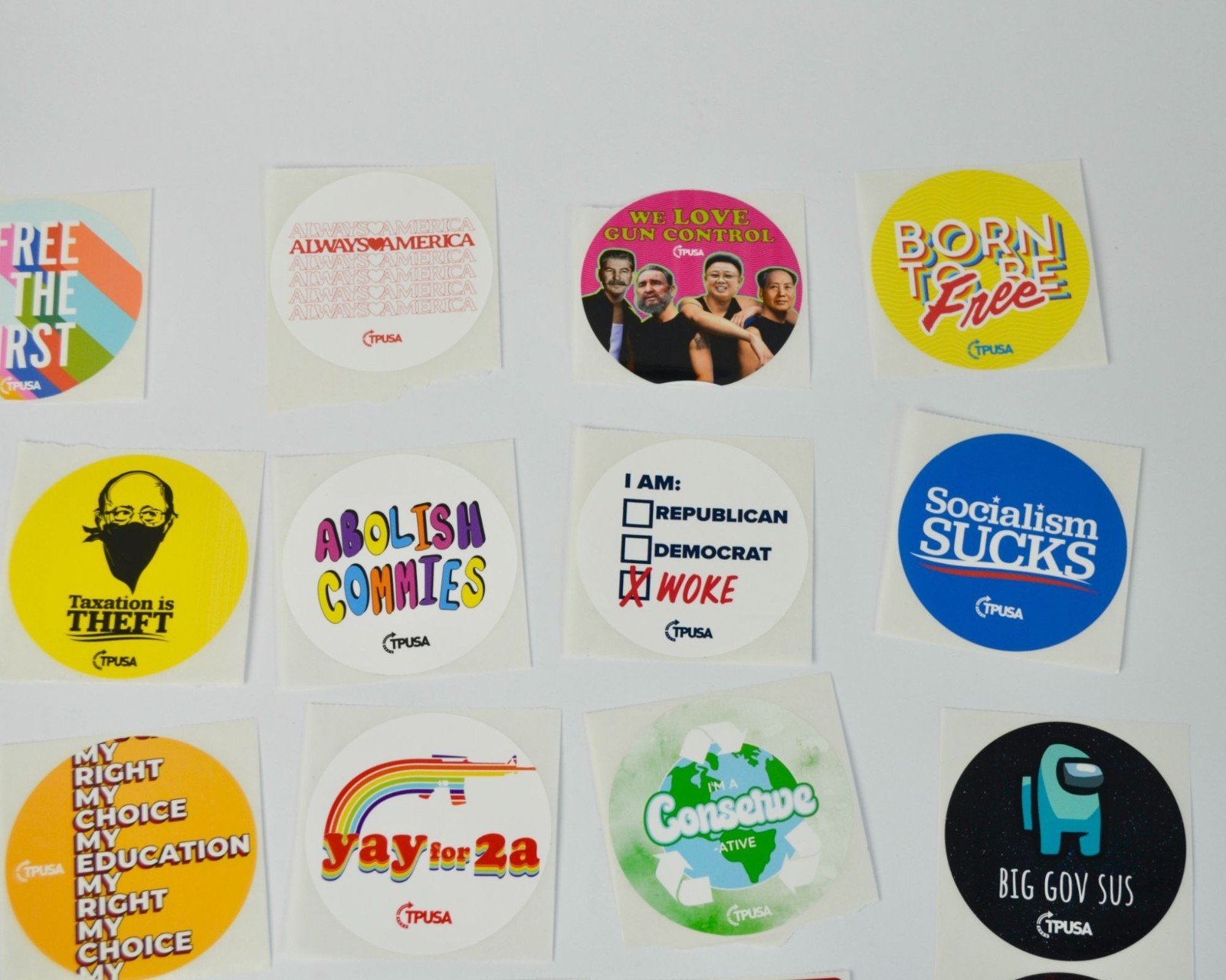 TPUSA Charlie Kirk Stickers Lot of 24 NEW No Duplicates