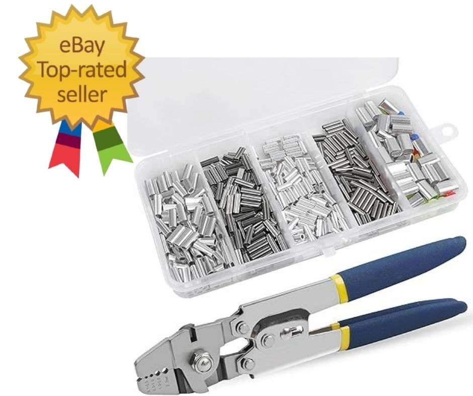 Fishing Crimping Tool Kit,Stainless Steel Fishing Crimping Pliers Wire Rope C…