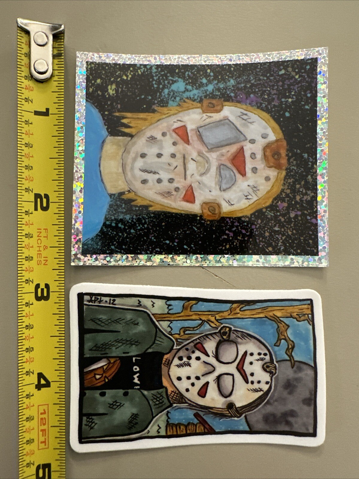 Jason Voorhees Cosplayer (2 Sticker Lot, Dishwasher Safe) Friday The 13th / Art