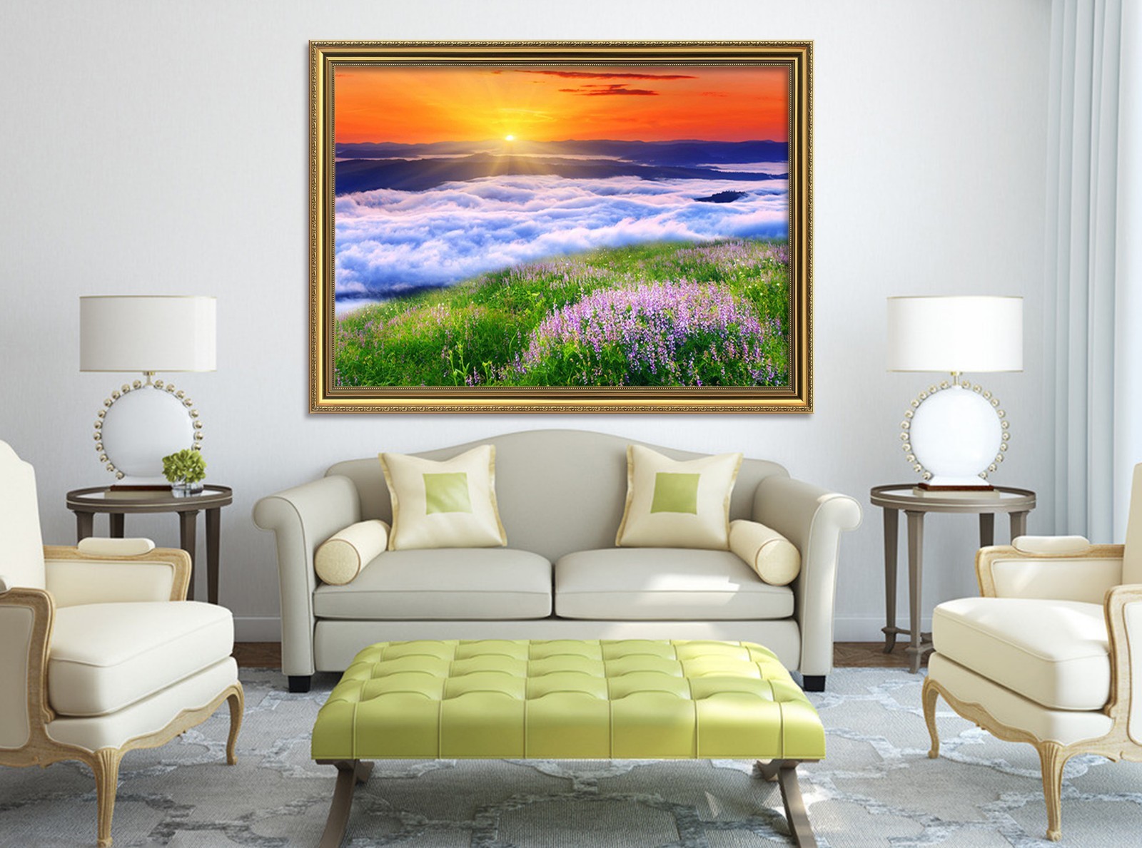 3D River Sun 567 Fake Framed Poster Home Decor Print Painting Unique Art Summer