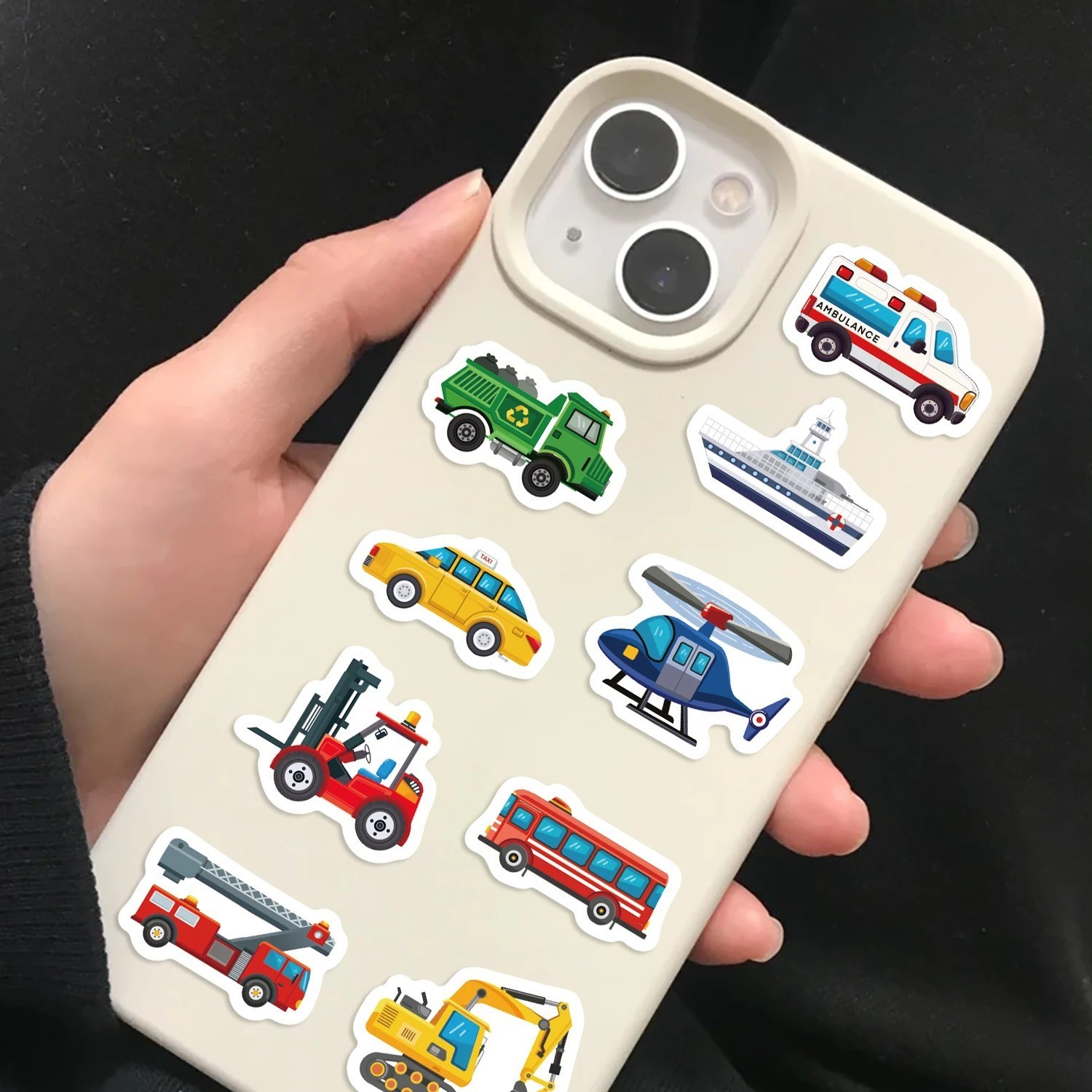 500Pcs Cute Construction Vehicle Stickers Roll Kids Rewards & Party Favors