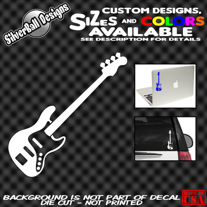 Bass Guitar Custom Vinyl sticker Jazz Laptop Car Window Gibson Fender Music
