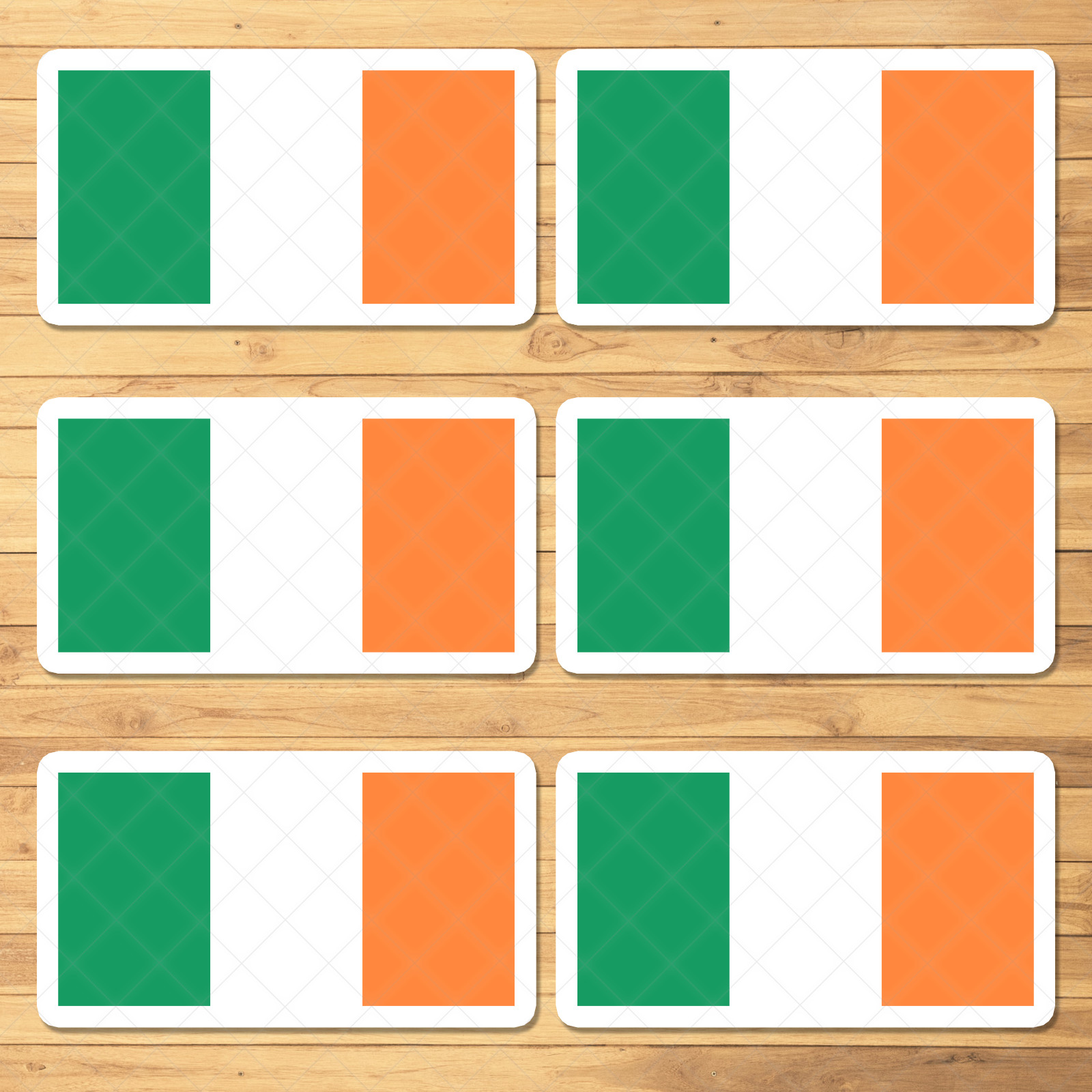 6-Pack Irish Flag Stickers – Ireland Flag Decals for Cars, Laptops & Windows